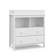 Storkcraft Alpine 2-Drawer Infant Changing Table Dresser, White