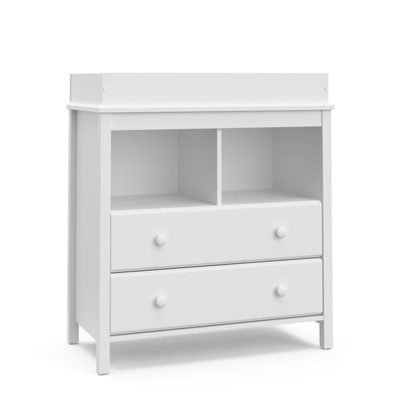 Storkcraft Alpine 2-Drawer Infant Changing Table Dresser, White
