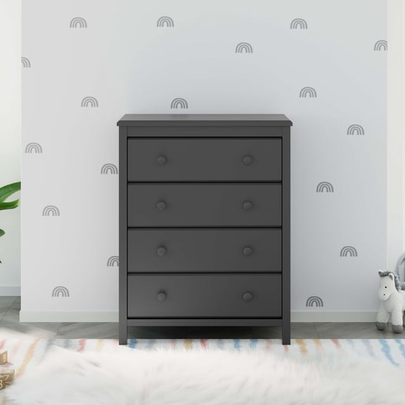 Storkcraft Alpine 4 Drawer Nursery Dresser, Gray