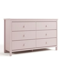 Storkcraft Alpine 6 Drawer Nursery Double Dresser, Blush