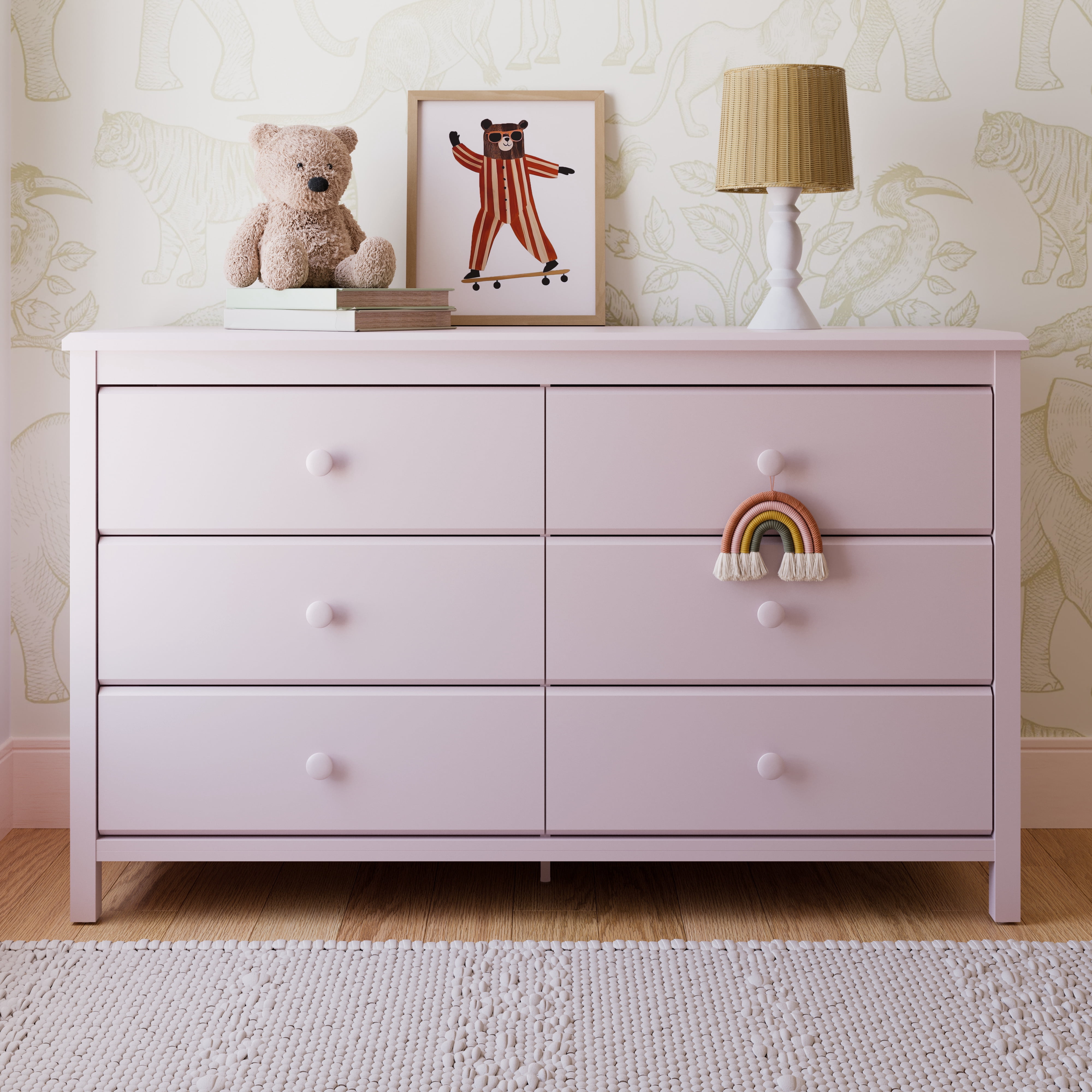 Storkcraft Alpine 6 Drawer Nursery Double Dresser, Blush - Walmart.com