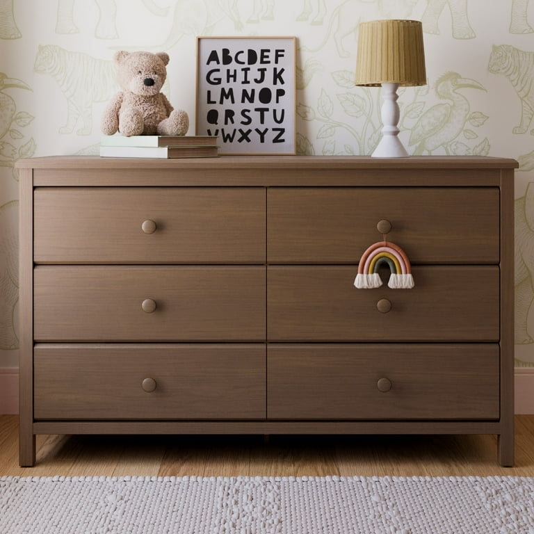 Storkcraft Alpine 6 Drawer Nursery Double Dresser, Hazelnut