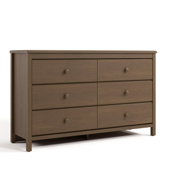 Storkcraft Alpine 6 Drawer Nursery Double Dresser, Hazelnut