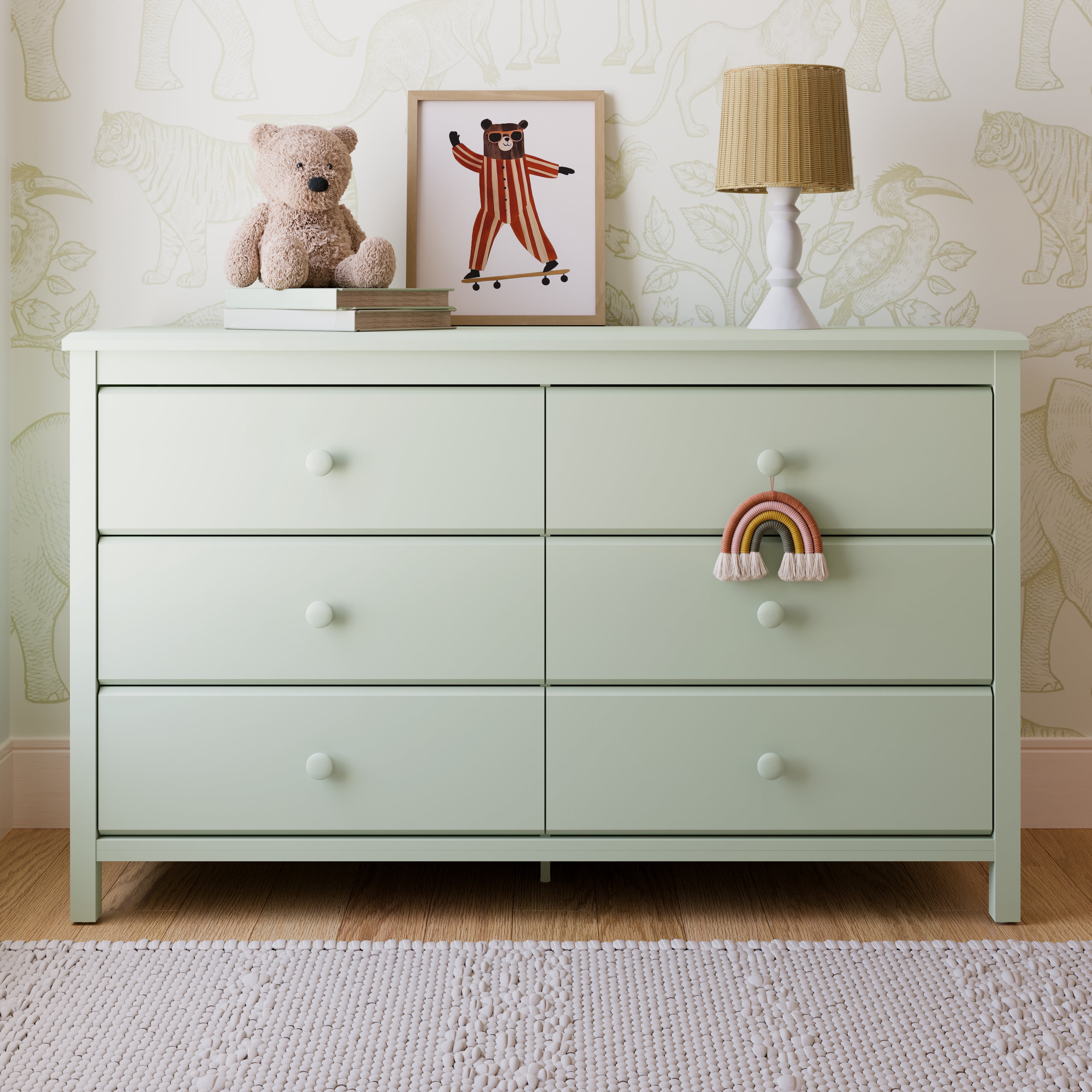 storkcraft green dresser Teddi 6 Drawer Double Dresser Color: Olive main image 1