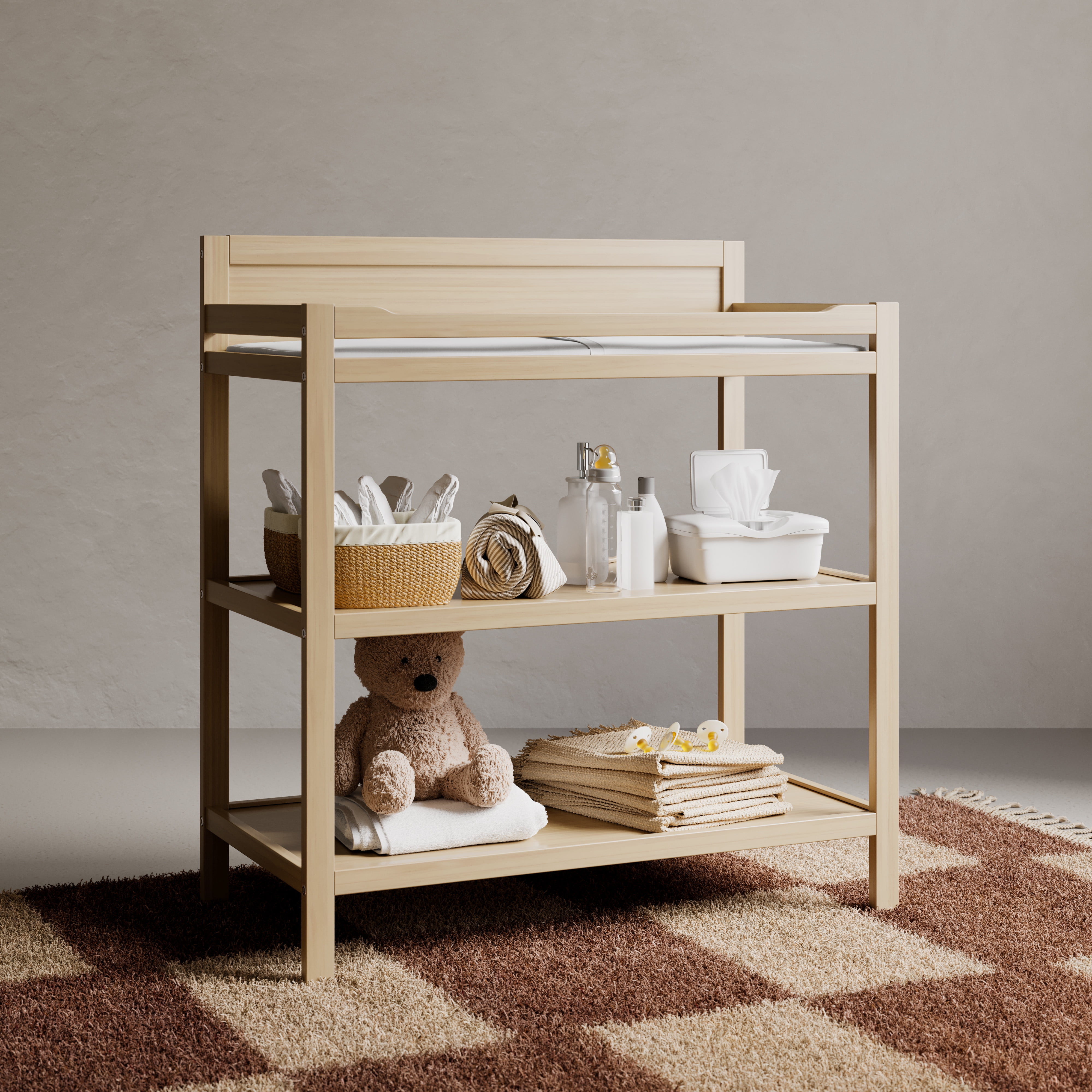 Storkcraft Alpine Infant Changing Table with Changing Pad, Driftwood