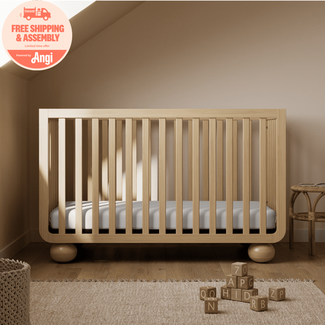 Art of Nursery by Storkcraft Amalfi Deluxe 5-in-1 Convertible Crib with with Bonus Toddler Guardrail, Driftwood