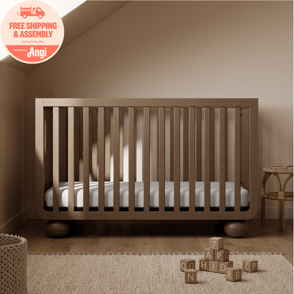 Storkcraft Amalfi Deluxe 5-in-1 Convertible Crib with with Bonus Toddler Guardrail, Hazelnut