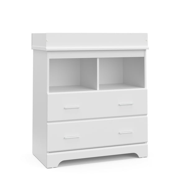 Storkcraft Brookside 2 Drawer Infant Changing Table Dresser, White
