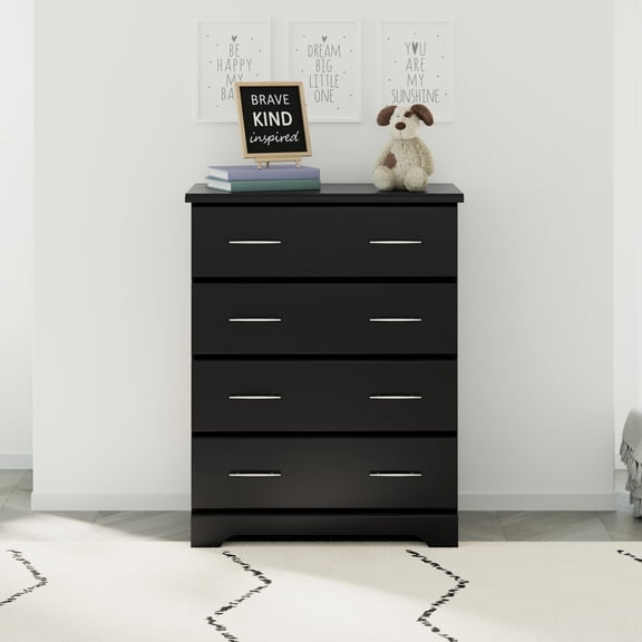 Storkcraft Brookside 4 Drawer Nursery Dresser, Black
