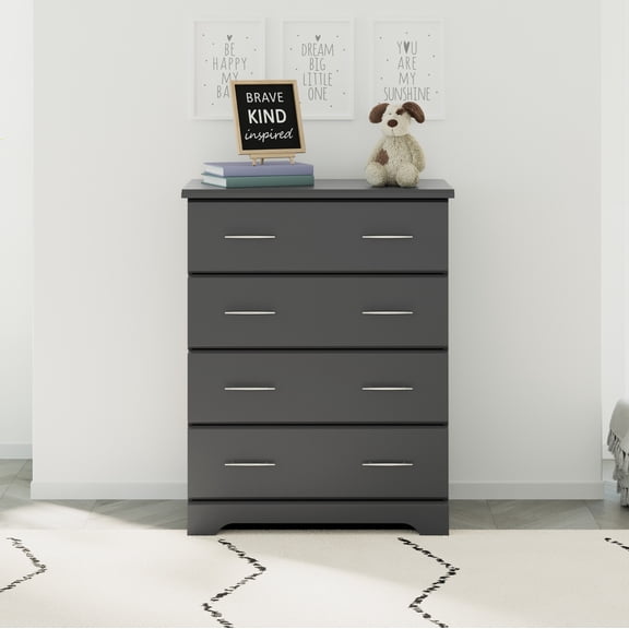 Storkcraft Brookside 4 Drawer Nursery Dresser, Gray