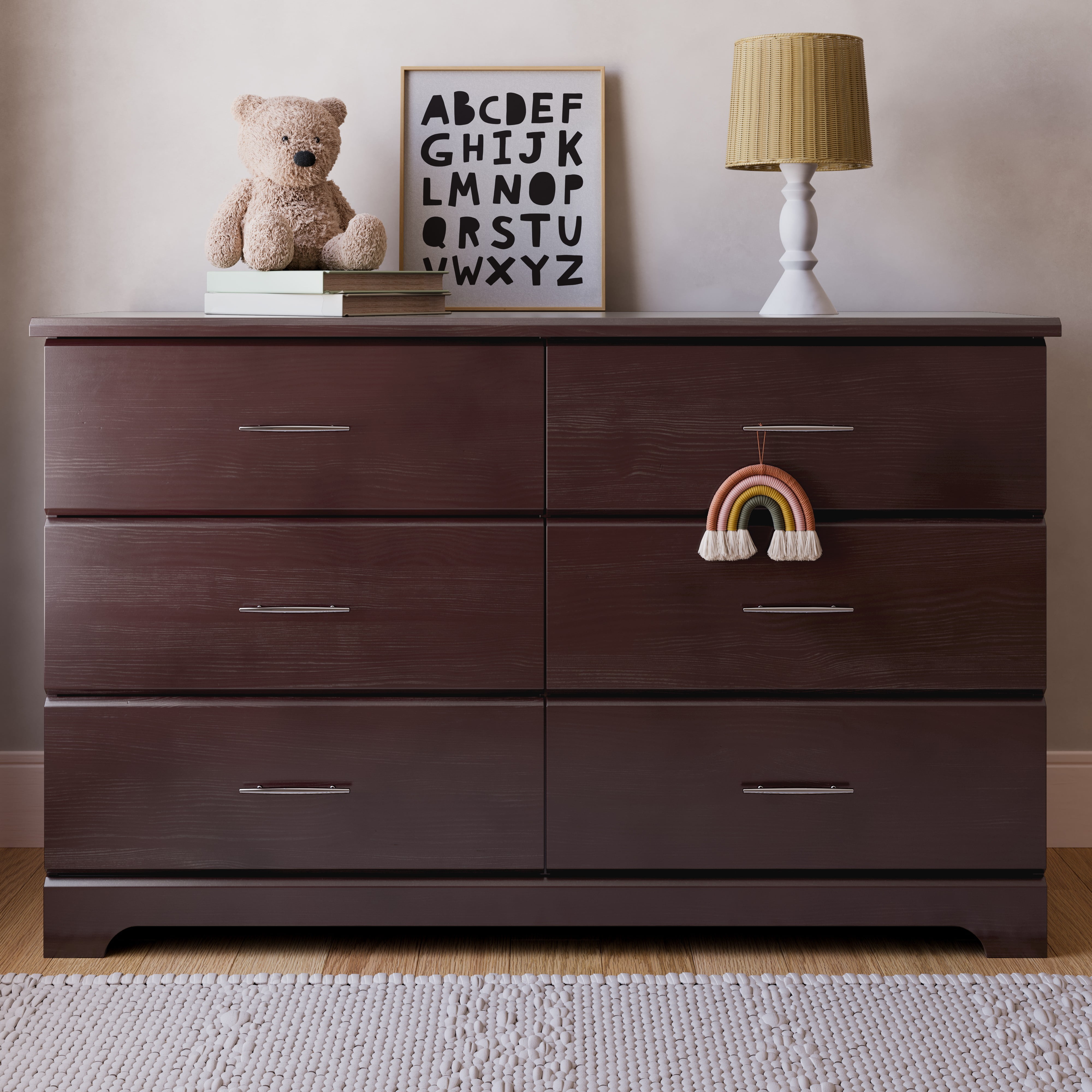 Storkcraft Brookside 6 Drawer Nursery Double Dresser, Espresso Storkcraft Brookside 6 Drawer Nursery Double Dresser, Espresso