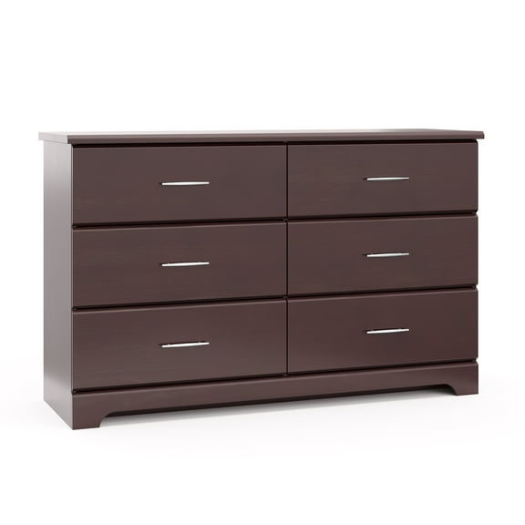 Storkcraft Brookside 6 Drawer Nursery Double Dresser, Espresso