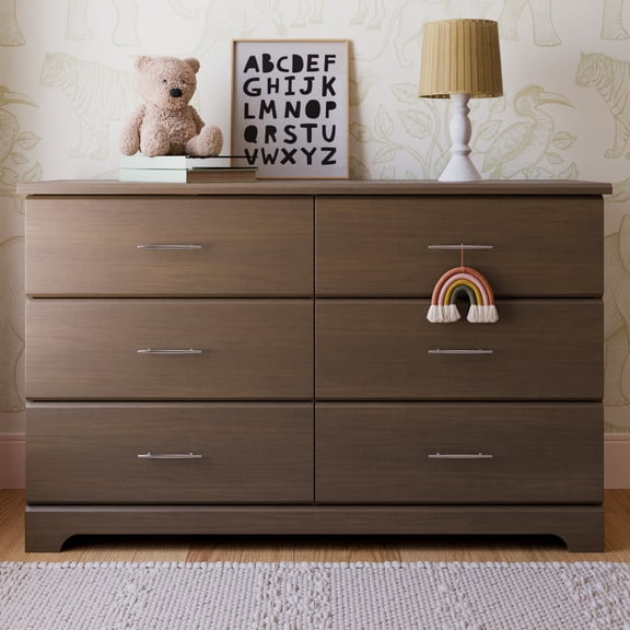 Storkcraft Brookside 6 Drawer Nursery Double Dresser, Hazelnut