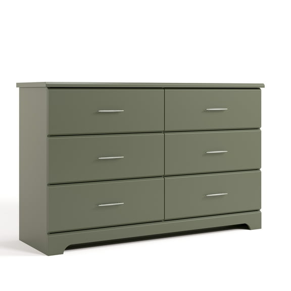 Storkcraft Brookside 6 Drawer Nursery Double Dresser, Olive