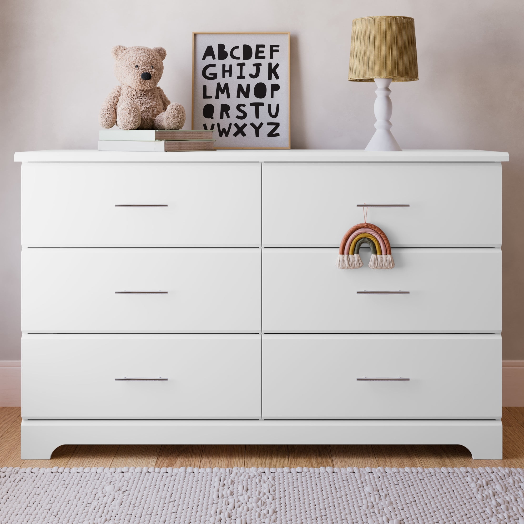 Storkcraft, Nursery Double Dresser, 6 Drawer, White - Walmart.com