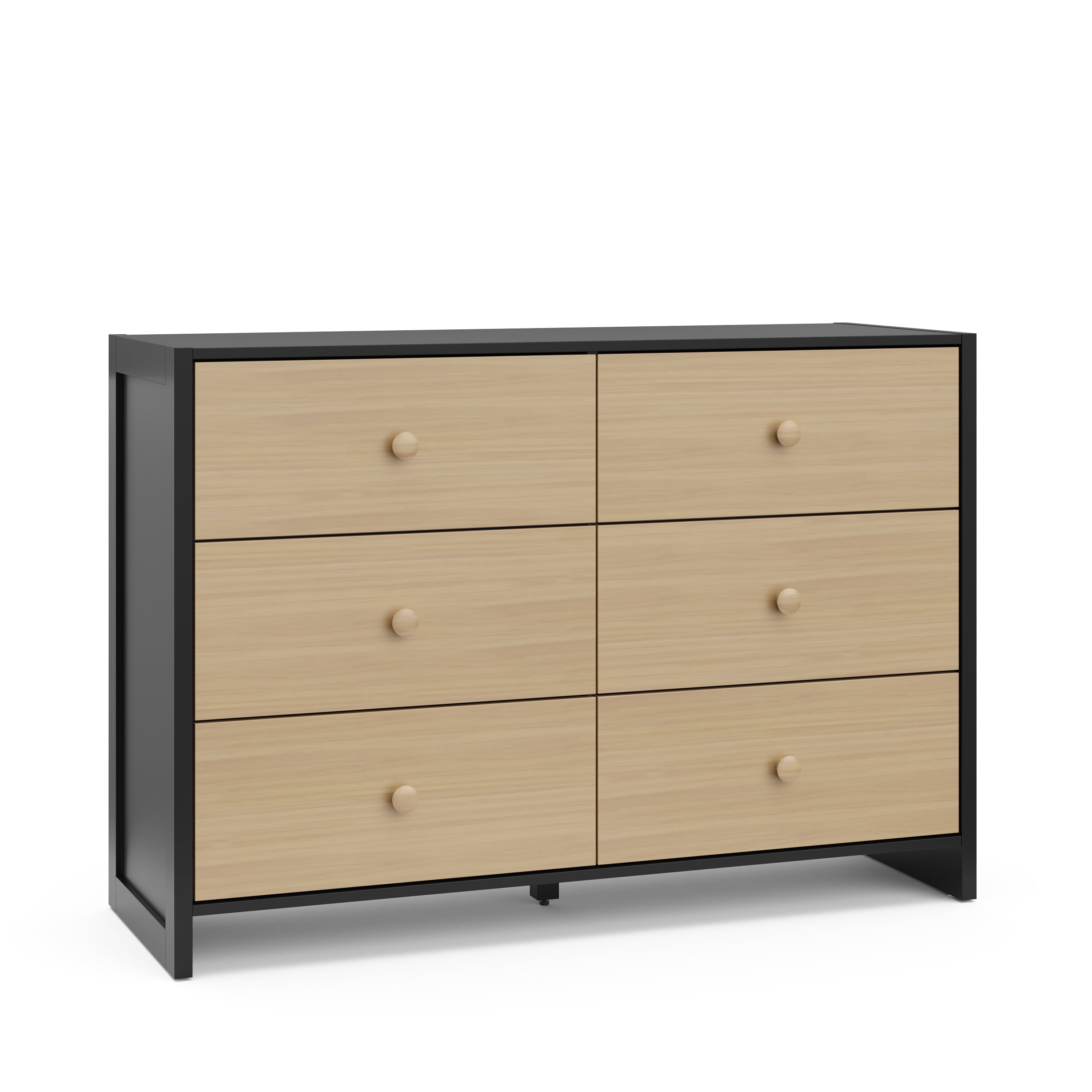 Storkcraft Calabasas 6 Drawer Nursery Double Dresser, Black with