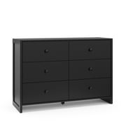 Storkcraft Calabasas 6 Drawer Nursery Double Dresser, White with Driftwood