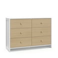 thumbnail image 1 of Storkcraft Calabasas 6 Drawer Nursery Double Dresser, White with Driftwood, 1 of 12