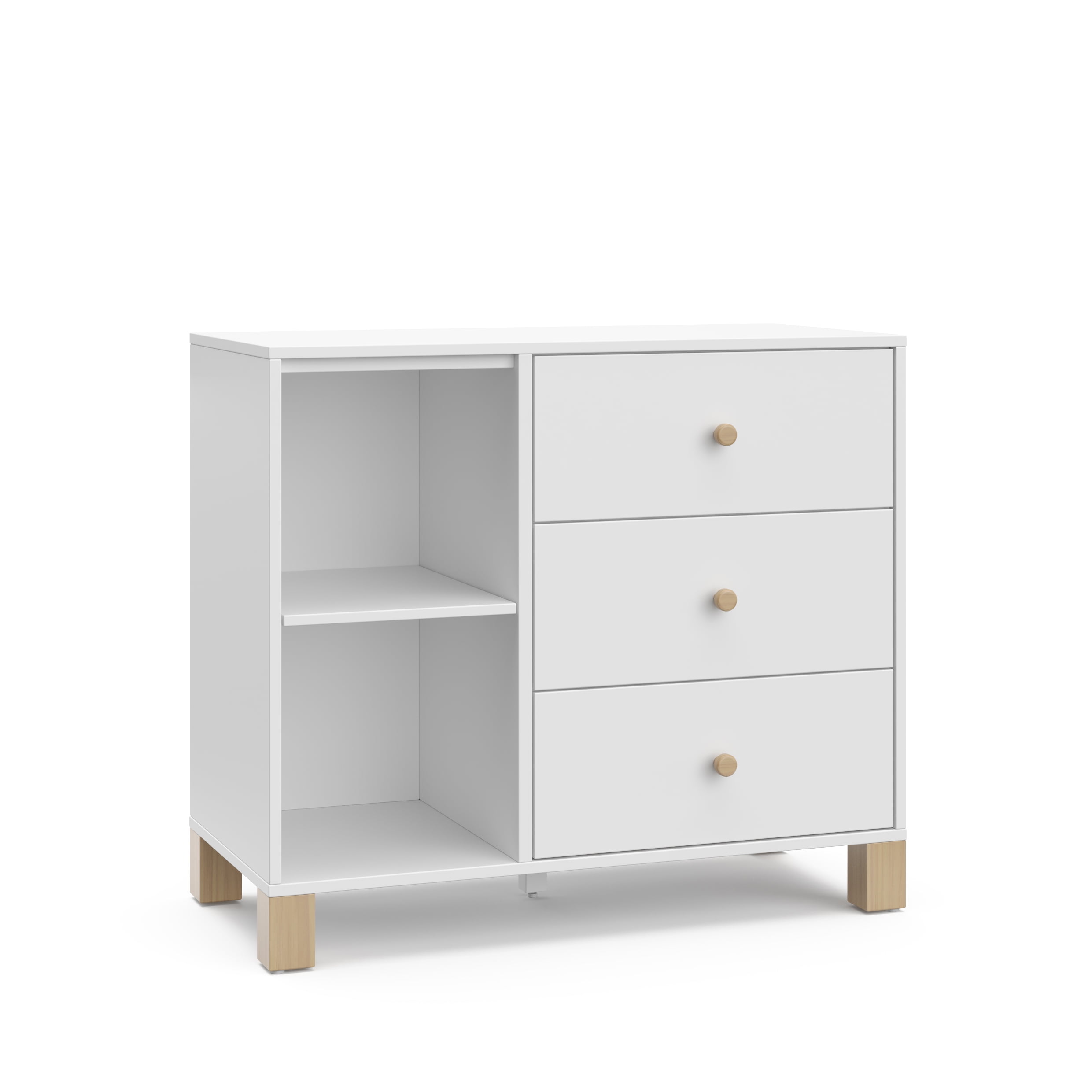 White Pine 3-Drawer Combo Dresser with Driftwood Accents