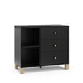 thumbnail image 1 of Storkcraft California 3 Drawer Nursery Combo Dresser, Black with Driftwood, 1 of 14