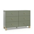 thumbnail image 1 of Storkcraft California 6 Drawer Nursery Wood Double Dresser, Olive with Driftwood, 1 of 15