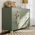 thumbnail image 1 of Storkcraft California 6 Drawer Nursery Wood Double Dresser, Olive with Driftwood, 1 of 15