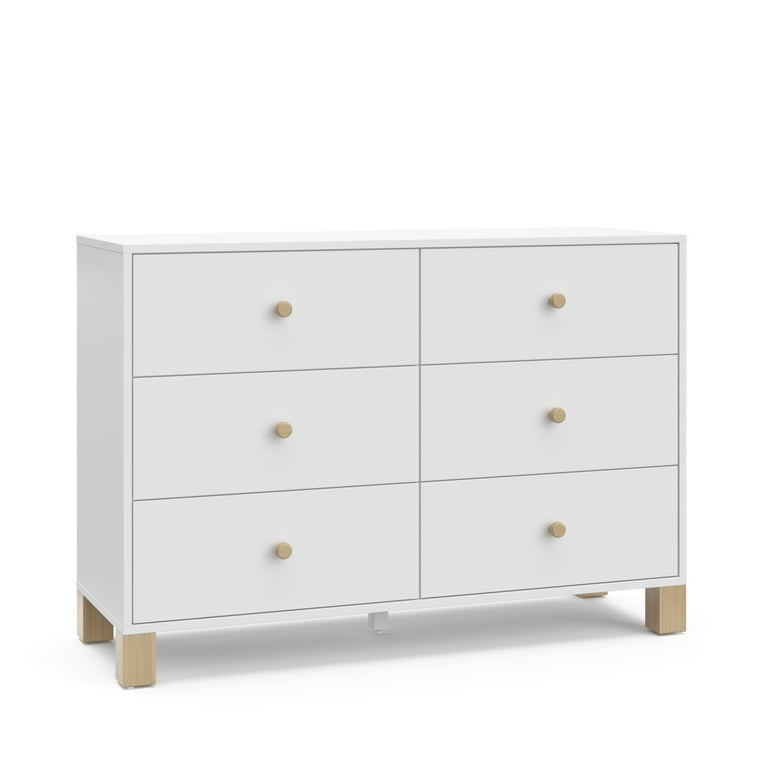 Storkcraft California Drawer Nursery Wood Double Dresser, White