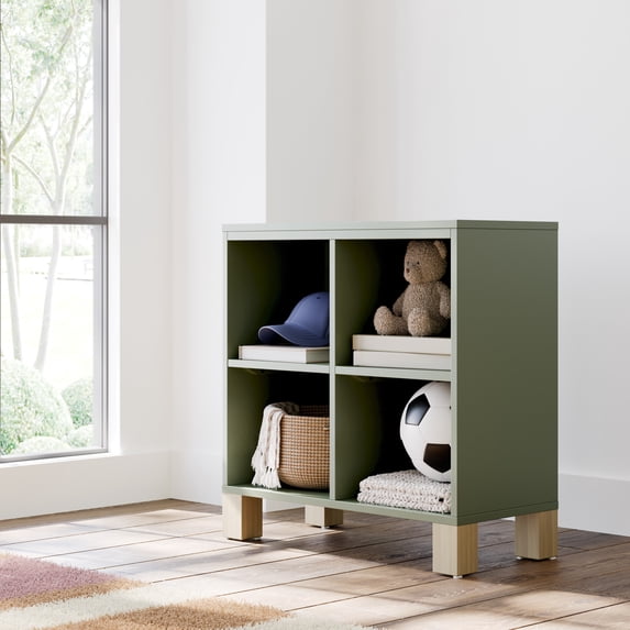 Storkcraft California Cube Organizer Children's Bookcase, Olive with Driftwood