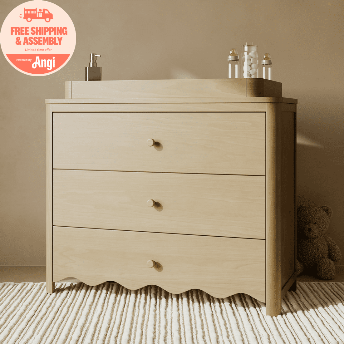 Art of Nursery by Storkcraft Casablanca 3 Drawer Chest with Removable Changing Topper, Driftwood