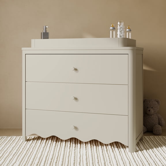 Storkcraft Casablanca 3 Drawer Chest with Removable Changing Topper, Frosted Oat