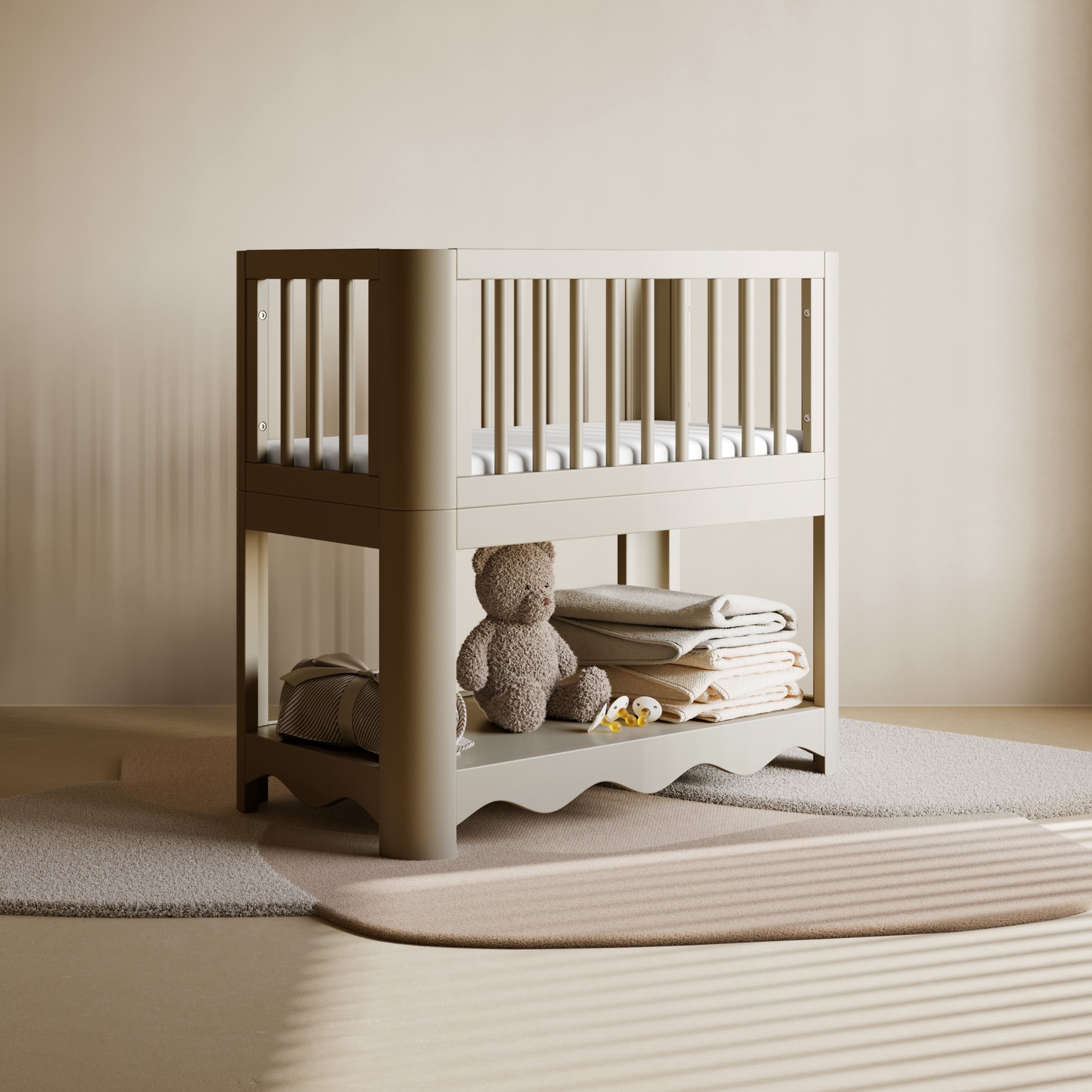 Storkcraft Casablanca 3-in-1 Convertible Bassinet, Frosted Oat