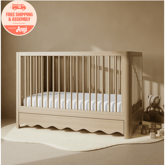 Art of Nursery by Storkcraft Casablanca 5-in-1 Convertible Baby Crib with Drawer, Driftwood