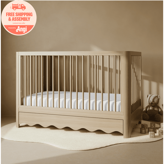 Storkcraft Casablanca 5-in-1 Convertible Baby Crib with Drawer, Driftwood