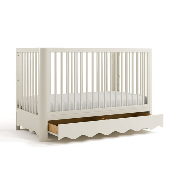 Storkcraft Casablanca 5-in-1 Convertible Baby Crib with Drawer, Frosted Oat