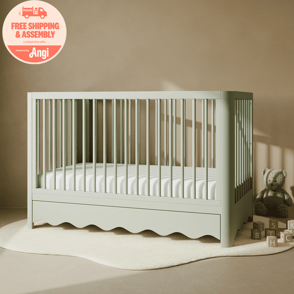 Art of Nursery by Storkcraft Casablanca 5-in-1 Convertible Baby Crib with Drawer, Sage