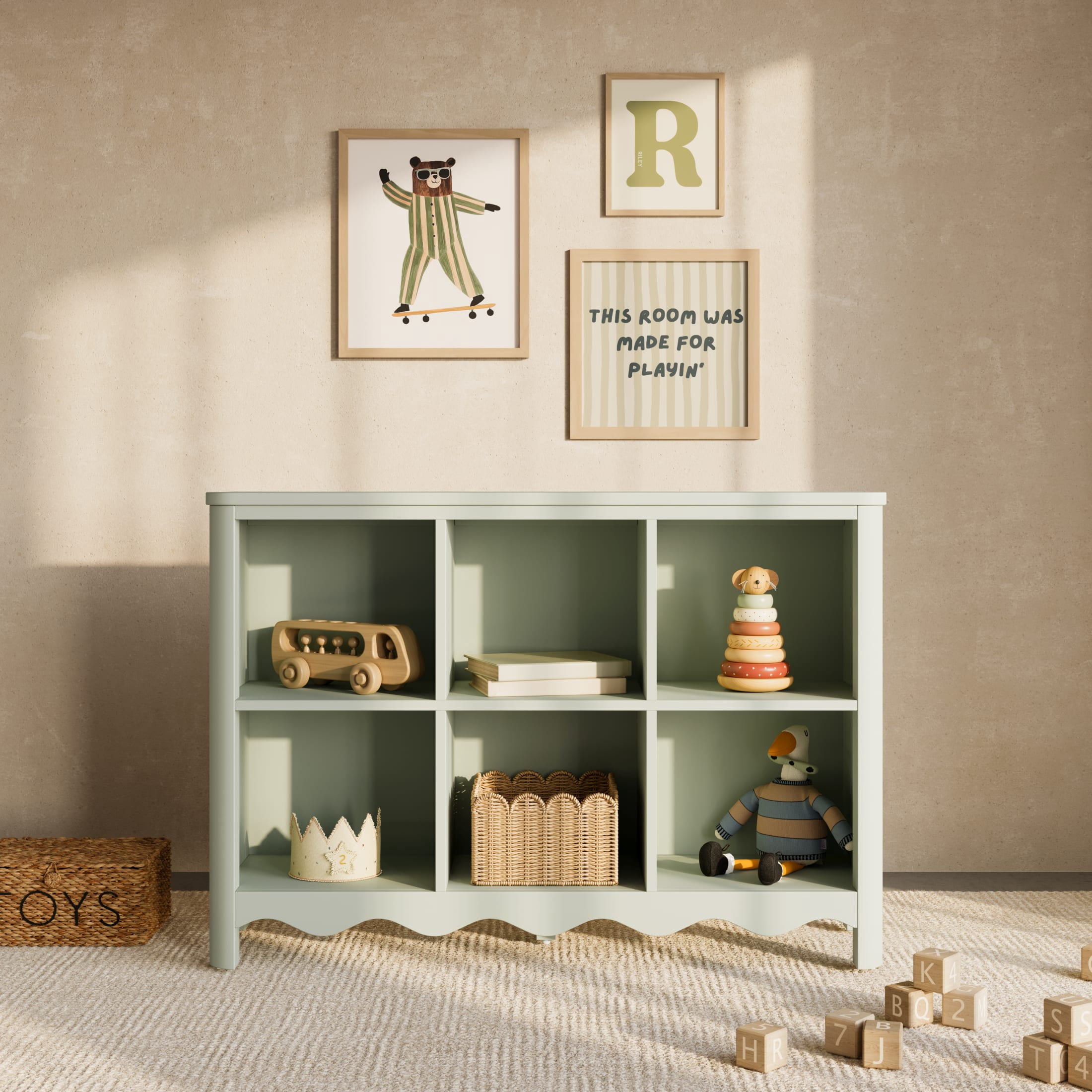 Art of Nursery by Storkcraft Casablanca 6 Cube Organizer Kids Bookcase - Sage