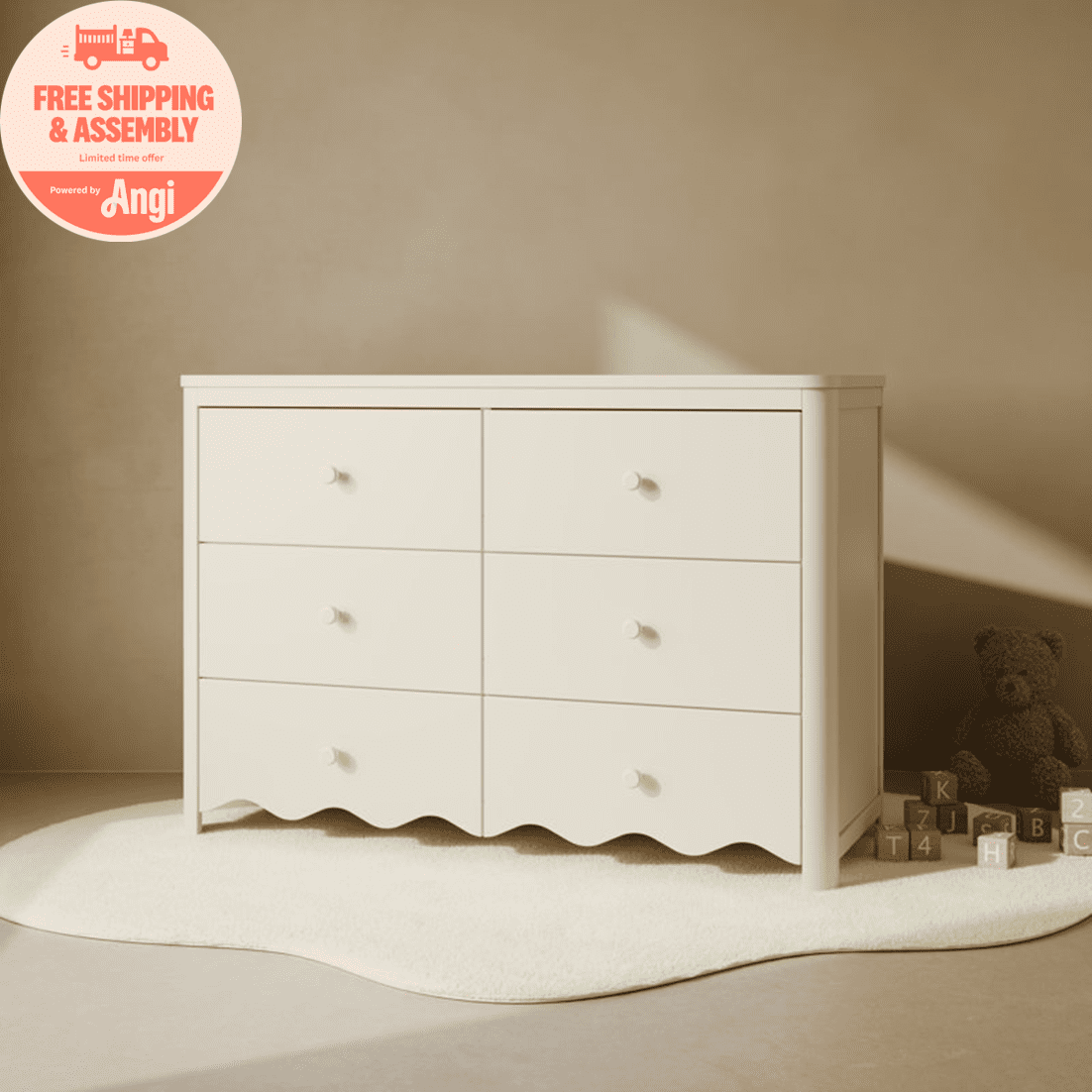 Art of Nursery by Storkcraft Casablanca 6 Drawer Dresser - Frosted oat