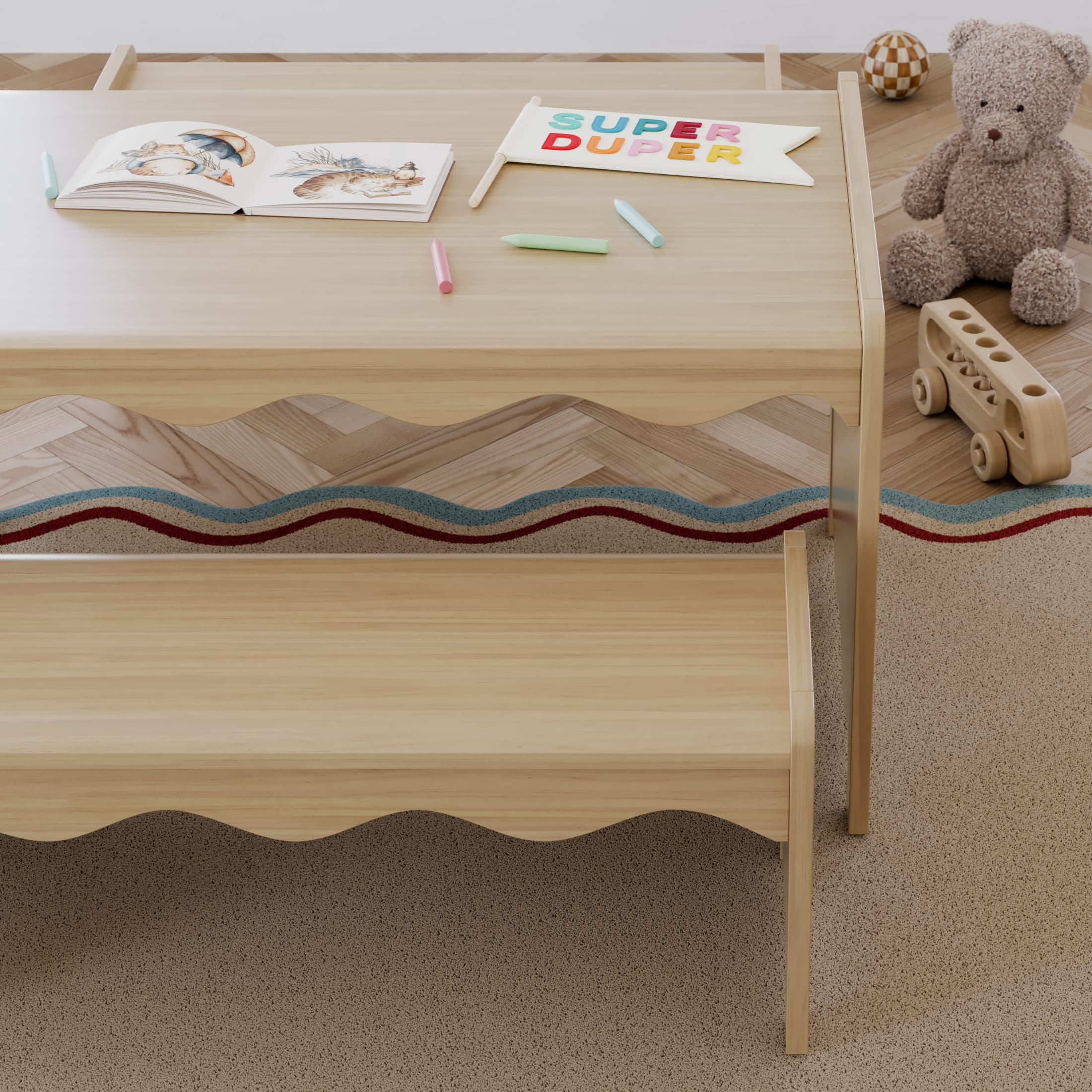 Storkcraft Casablanca Montessori Indoor Kids Table and Bench Set - Frosted  Oat - Walmart Business Supplies