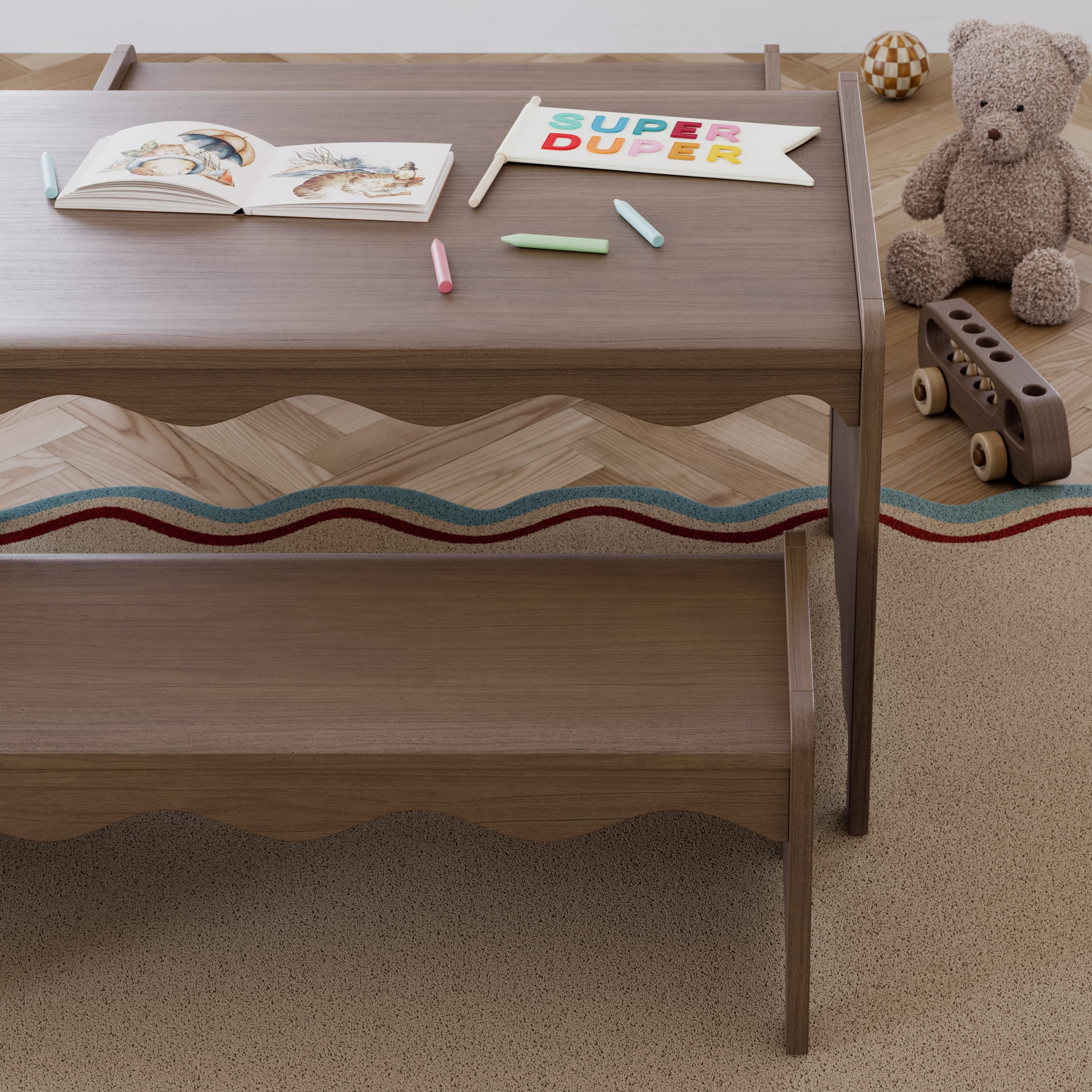 Storkcraft Casablanca Montessori Indoor Kids Table and Bench Set