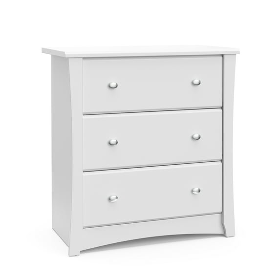 Storkcraft Crescent 3 Drawer Modern Dresser White