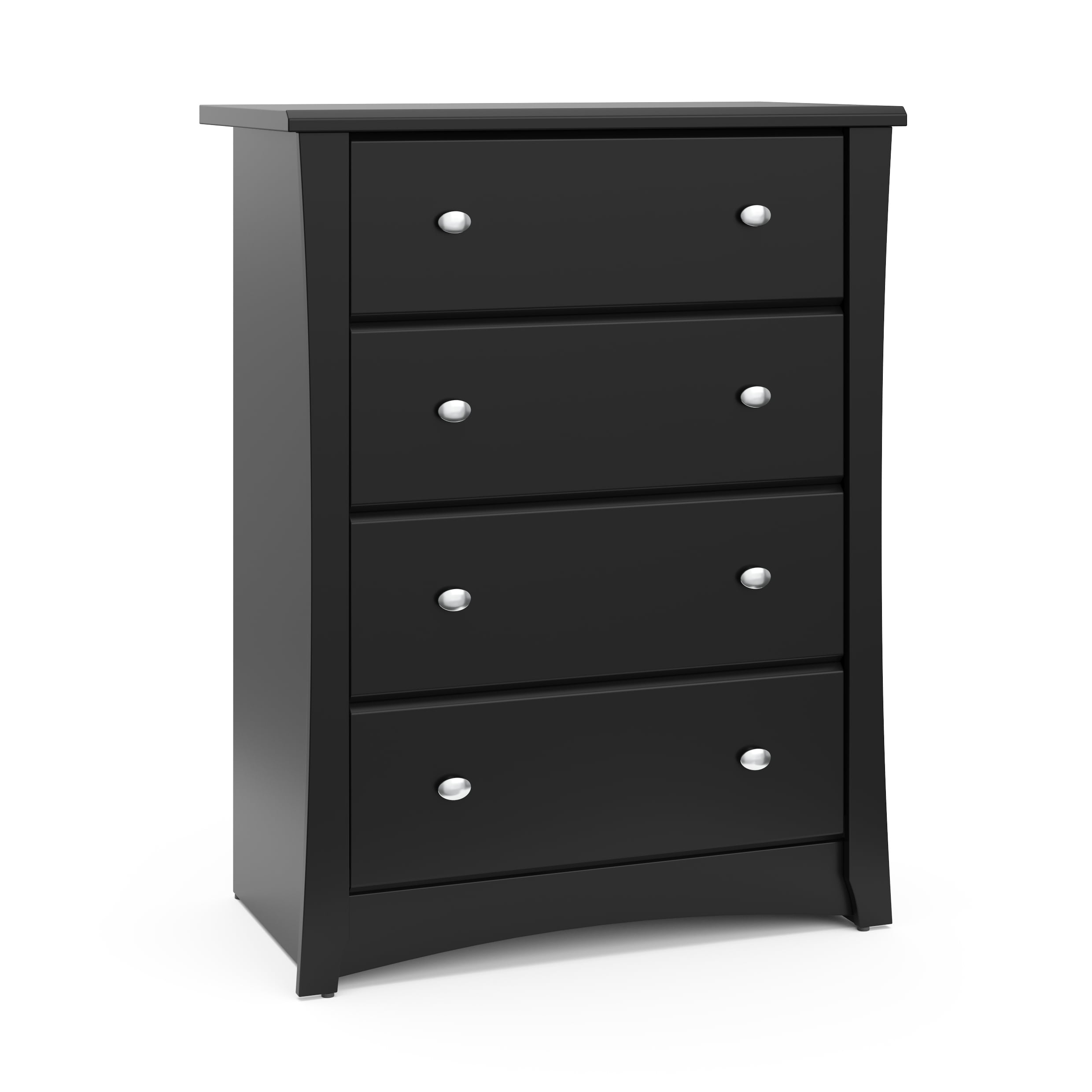 Black Double Nursery Vertical 4-Drawer Chest