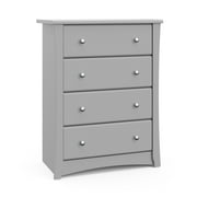 Storkcraft Crescent 4 Drawer Childrens Nursery Dresser, Pebble Gray