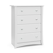 Storkcraft Crescent 4 Drawer Nursery Dresser, White