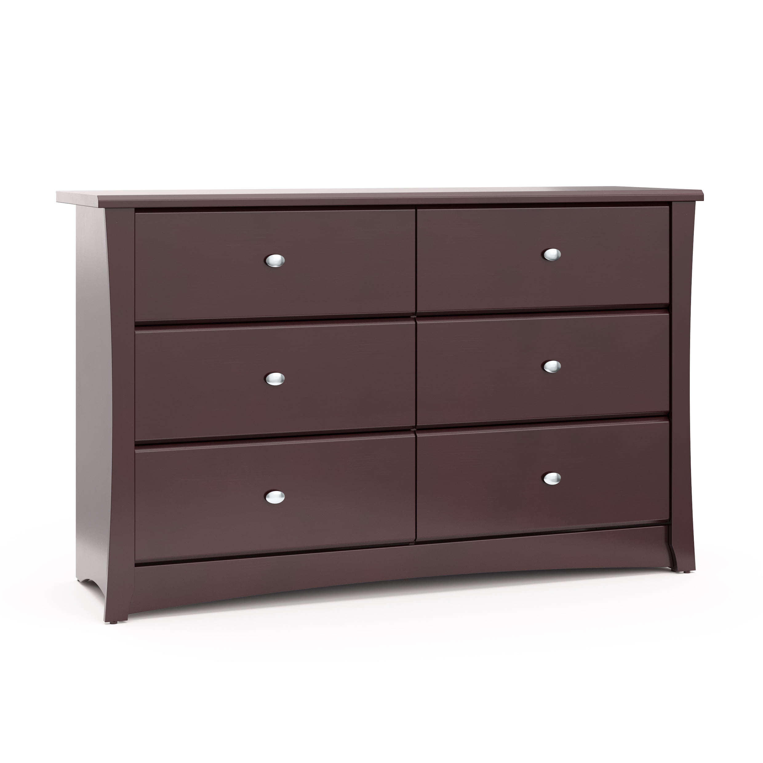 Storkcraft Crescent 6 Drawer Modern Horizontal Dresser Espresso Finish