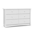 thumbnail image 1 of Storkcraft Crescent 6 Drawer Children's Nursery Double Dresser, White, 1 of 16