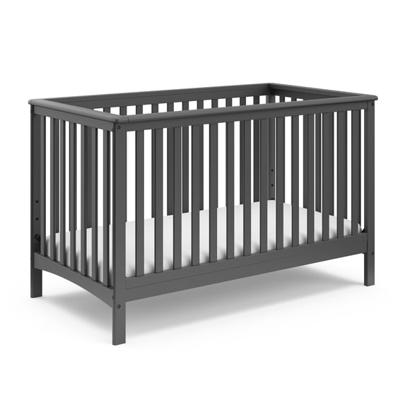 Storkcraft Hillcrest 4-in-1 Convertible Baby Crib, Gray