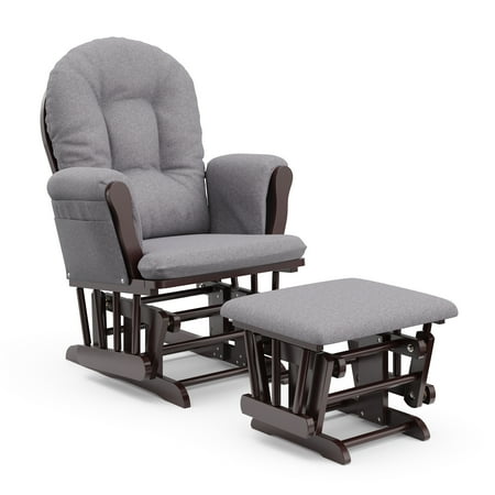 Storkcraft Hoop Nursery Glider and Ottoman, Espresso with Gray Swirl