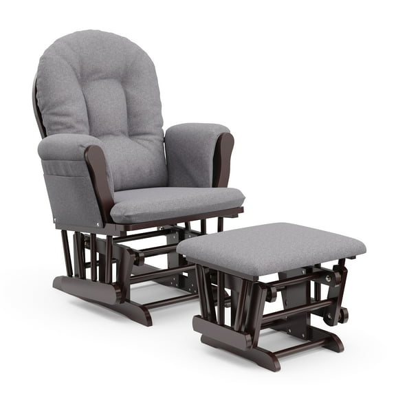 Storkcraft Hoop Infant Nursery Glider and Ottoman, Espresso with Gray Swirl