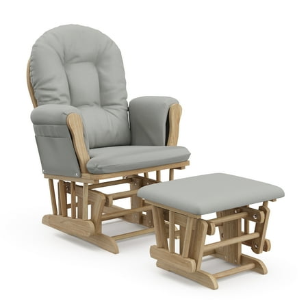 Storkcraft - Hoop Glider and Ottoman - Natural/Light Gray