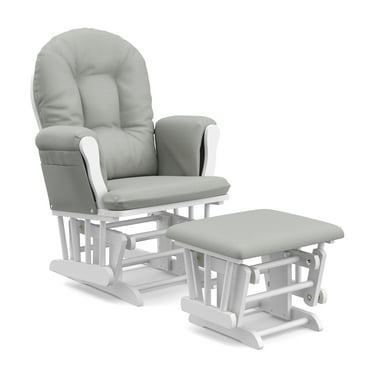 Storkcraft Hoop Infant Nursery Glider and Ottoman, White with Light Gray